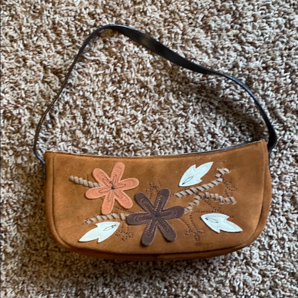 Suede Leaves Mini Bag
